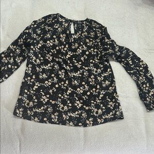 a.n.a Black Floral Women's Blouse